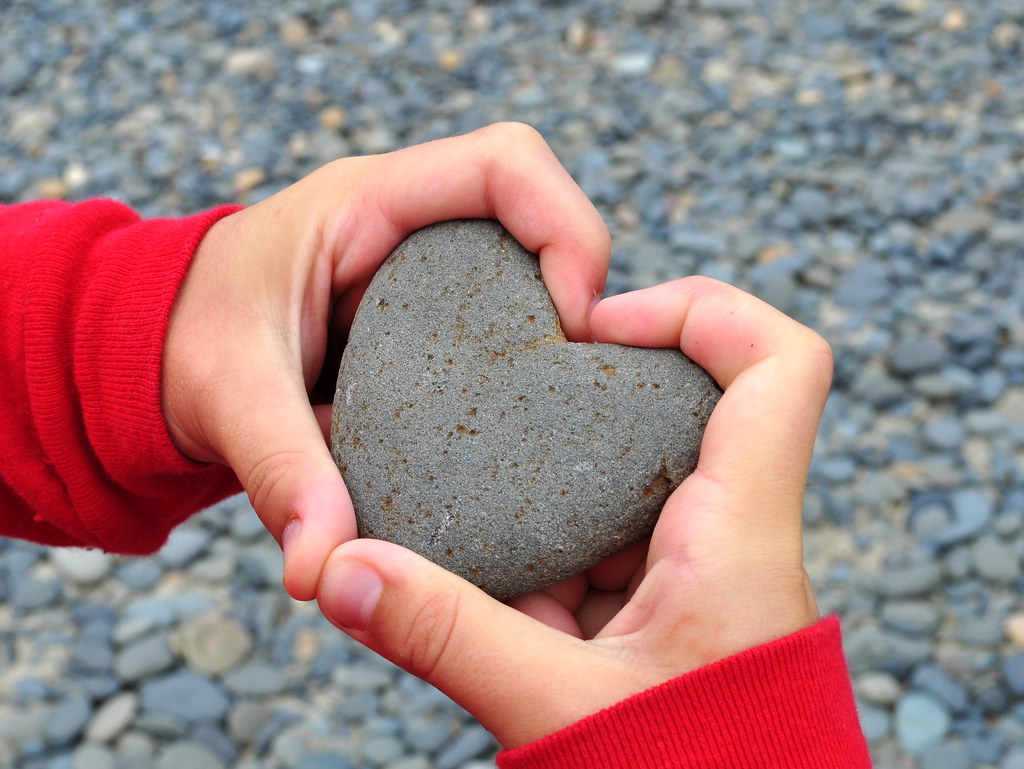 a heart-shaped rock